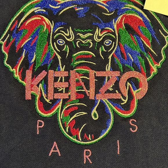 *NWT KENZO KIDS Embroidered Elephant Cotton Fleece Dress Size 8Y - Picture 2 of 4